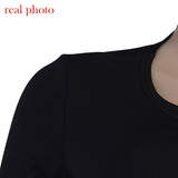 Zjkrl Fall Party Dresses For Women Sexy Black Cut Out Round Neck Long Dress Women Elegant Long Sleeve Club Party Spring Dresses Skinny Clothes