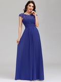 Zjkrl - Elegant Evening Dresses O-Neck Sleeveless A-LINE Lace Floor-Length Gown 2023 Ever pretty of Burgundy Simple Prom Dress Women