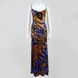 Mo Sexy Off Shoulder Print Summer Long Dress Women Backless Bandage Beach Dresses Female Casual Party Boho Vestidos 2023
