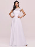 Zjkrl - Elegant Evening Dresses O-Neck Sleeveless A-LINE Lace Floor-Length Gown 2023 Ever pretty of Burgundy Simple Prom Dress Women