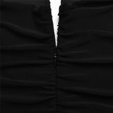 Spaghetti Strap Ruched Dress Women 2023 Spring Sexy Slim Elegant Clubwear Solid Sleeveless Backless Sheath Dress Female