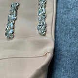 New Women&#39;S Fashion Bead Chain Crystal Design Long Dress Sexy Sleeveless Backless Celebrity Party Bandage Dress