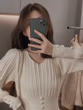 Zjkrl - Knitted Dress Women Casual Long Sleeve Vintage Elegant Office Sweater Dress Female 2023 Spring One-piece Dress Korean Outerwear