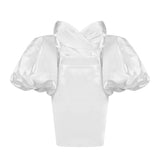 Zjkrl Puff Sleeves Trendy Pink Mini Dress Sexy Off Shoulder  Design Celebrity Party Club Satin Dresses Vestido