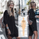 Zjkrl - 2023 Bohemian Casual Summer Beach Dress White Tunic Women Beachwear Cover-ups Plus Size Sexy Pareo Dress Sarong plage N771