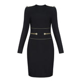Summer New Women Mini Long Sleeve Bandage Dresses Fashion Bodycon Elegant Sexy O Neck Club Vestidos Evening Party Dress