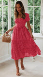 Vestidos Vintage Vintage Print Puff Sleeve summer Beach sweet dresses Casual Square collar floral maxi long dress 2022 festa