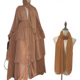 Zjkrl - Chiffon Open Abaya Dubai Turkey Kaftan Muslim Cardigan Abayas Dresses For Women Casual Robe Kimono Femme Caftan Islam Clothing