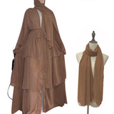 Zjkrl - Chiffon Open Abaya Dubai Turkey Kaftan Muslim Cardigan Abayas Dresses For Women Casual Robe Kimono Femme Caftan Islam Clothing