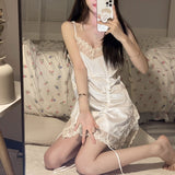 Zjkrl - 2023 Silk Tank Top Women DRESS Sexy V Neck Basic DRESS Casual Womens Vest Camisole Lace Crop DRESS Female Shirt Summer Cropped