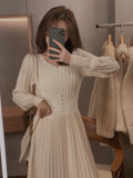 Zjkrl - Knitted Dress Women Casual Long Sleeve Vintage Elegant Office Sweater Dress Female 2023 Spring One-piece Dress Korean Outerwear