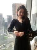 Zjkrl - Knitted Dress Women Casual Long Sleeve Vintage Elegant Office Sweater Dress Female 2023 Spring One-piece Dress Korean Outerwear