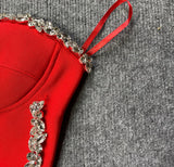 New Women&#39;S Fashion Bead Chain Crystal Design Long Dress Sexy Sleeveless Backless Celebrity Party Bandage Dress