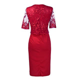 Zjkrl Elegant Lace Plus Size Evening Dress Scoop Neck Half Sleeve Wedding Guest Party Gowns Short Mother Of The Bride Dresses
