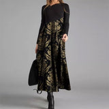 Zjkrl Elegant Women Long Dress V-Neck A-Line Dress Spring Autumn Vintage Cotton Long Sleeves Party Dresses Lady Casual Loose Vestidos