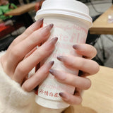 Zjkrl - 24PCS/box Mid-length  stiletto nail tips Gradients wear full cover paragraph fashion Manicure patch false fingernails for girls
