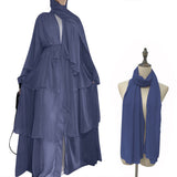 Zjkrl - Chiffon Open Abaya Dubai Turkey Kaftan Muslim Cardigan Abayas Dresses For Women Casual Robe Kimono Femme Caftan Islam Clothing