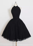 Zjkrl Black Short Homecoming Dresses Vestidos de festa Sexy High-Neck chiffon Formal Graduation Party Gowns Plus Size