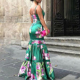 Zjkrl - Elegant Floral Printed Summer Women Sling Party Dress Vintage Sleeveless Patchwork A-Line Lady Dress Sexy Femme Holidays Vestido