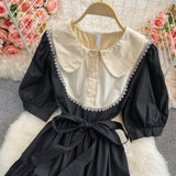 Women Lolita Dress Kawaii Elegant Vintage Dresses 2023 Summer Sweet Cute Puff Sleeve Preppy Style Sundress Fashion Robe