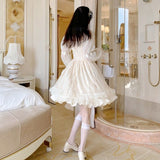 Zjkrl Lolita Kawaii Dress Women Casual Long Sleeve Vintage Y2k Mini Dress Female Japanese Style One Piece Dress Korean Autumn