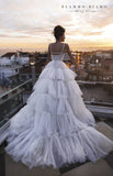 Zjkrl - Elegant Spaghetti Straps A Line Wedding Dresses Backless Robe de Mariage Delicate Beaded Ruffles Bridal Gown