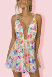 Zjkrl Rainbow Sequin Open Back Slip Mini Dress