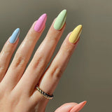 Zjkrl - 24PCS/box Mid-length  stiletto nail tips Gradients wear full cover paragraph fashion Manicure patch false fingernails for girls