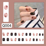 Zjkrl - 24pcs Wearable Pink Press On Fake Nails Tips With Glue false nails design Butterfly Lovely Girl false nails With Wearing Tools
