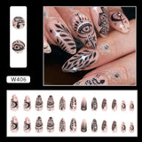 Zjkrl - French False Nail Tips Set Half Cover Press on Nails with Adhesive Tabs and Nail File Acrylic Fake Nails for Females