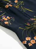 Zjkrl - Dresses For Women 2023 Elegant Vintage Floral Dress Frill Sweetheart Neck Sleeveless Strap Tie Ruffle Hem Summer Beach Dress