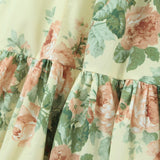 Summer Women Vintage Floral Print Big Swing Long Dress Puff Sleeve Female Sexy Off Shoulder Holiday Party Boho Dresses