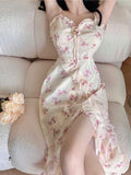 Sexy Strap One Piece Dress Korea Fashion Casual 2022 Summer Elegant Sleeveless Midi Dress Sundress Beach Style Party Dress Woman