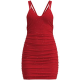 Zjkrl - 2023 Casual Spring Summer Women Backless Dress Solid Color TANK  Sleeveless V-Neck Hollow-out Slim Party Sexy Mini Dresses