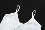 Zjkrl Sexy Hollow Out Mini Dress Women Fashion Strap Ruched Bodycon Beach Dresses 2023 Summer White See Through Night Club Outfits