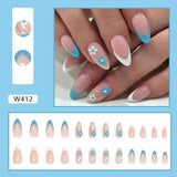 Zjkrl - French False Nail Tips Set Half Cover Press on Nails with Adhesive Tabs and Nail File Acrylic Fake Nails for Females