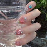 Zjkrl - 24pcs Ballet False Nail Full Cover Fake Nail Butterfly Love Nails Tip French Coffin Nails Press on Nails