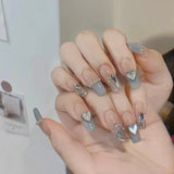 Zjkrl - 24pcs Wearable Pink Press On Fake Nails Tips With Glue false nails design Butterfly Lovely Girl false nails With Wearing Tools