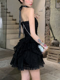 Zjkrl - 2023 Summer Even Party Black Dress Women Casual Corset Y2k Mini Dress Office Lady Sleeveless Bodycon Lace One Piece Dress Korean
