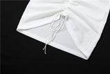 Zjkrl Sexy Hollow Out Mini Dress Women Fashion Strap Ruched Bodycon Beach Dresses 2023 Summer White See Through Night Club Outfits