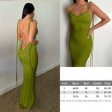 Suspender Y2K Backless Black Dress Summer Sexy Retro Long Dresses Beach Party Sleeveless Skims Big Open-Back Fishtail Clubwear