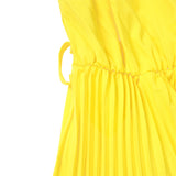 Zjkrl Sexy V-Neck Pleated Dinner Party Dress Women Yellow Elegant  with Belt Long Sleeve Robe Femme African Maxi Red Vestido