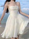 Zjkrl - 2023 Summer Sexy Spaghetti Strap Mini Dress Vintage Women Backless Party Casual Holiday Beach Short Dresses Sling Robe Vestido