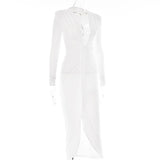 Zjkrl - Elegant Pleated Casual Bodycon Long Dress Autumn Winter Women Slim Evening Party Robe Sexy Bandage Ladies Dress