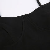 Zjkrl Elegant Summer Spaghetti Strap Black Midi Dress Solid Fashion A-Line Casual Women's Dresses Beach Holidays Sundress