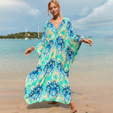 Sexy Vacation Oversize Loose Beach Dress Women 2023 Summer One Size Print Smock Sundress Boho Dresses For Women