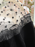 Zjkrl - Autumn Women Black Mesh Patchwork Velvet Party Dress Elegant Stand Collar Flare Long Sleeve Ruffle Mermaid Robe Female 2023 New