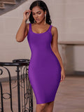 Zjkrl - Elegant Sleeveless Bodycon Bandage Dress for Women 2023 Summer Basic Green Sexy Dresses Roung Neck Evening Club Party Dress Midi