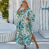 Sexy Vacation Oversize Loose Beach Dress Women 2023 Summer One Size Print Smock Sundress Boho Dresses For Women