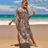 Sexy Vacation Oversize Loose Beach Dress Women 2023 Summer One Size Print Smock Sundress Boho Dresses For Women